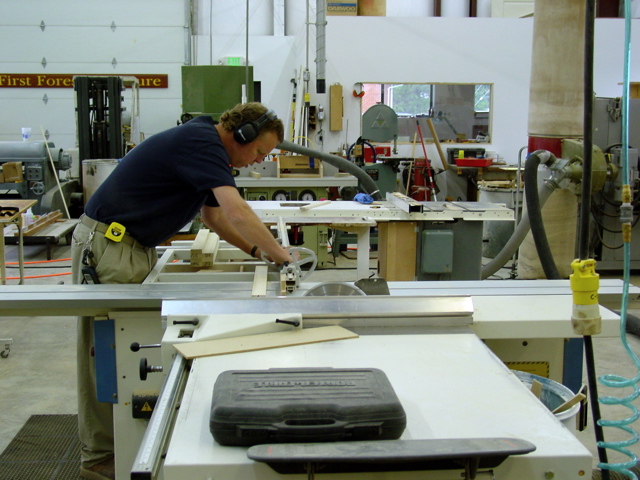 At the sliding table saw